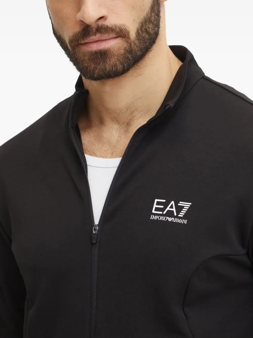 Ea7 Emporio Armani Sweater met rits Zwart
