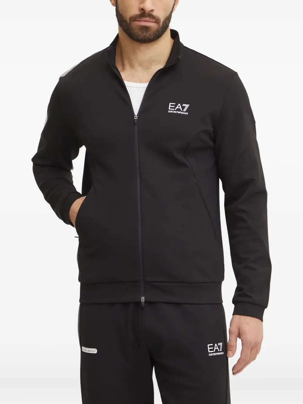 Ea7 Emporio Armani Sweater met rits Zwart