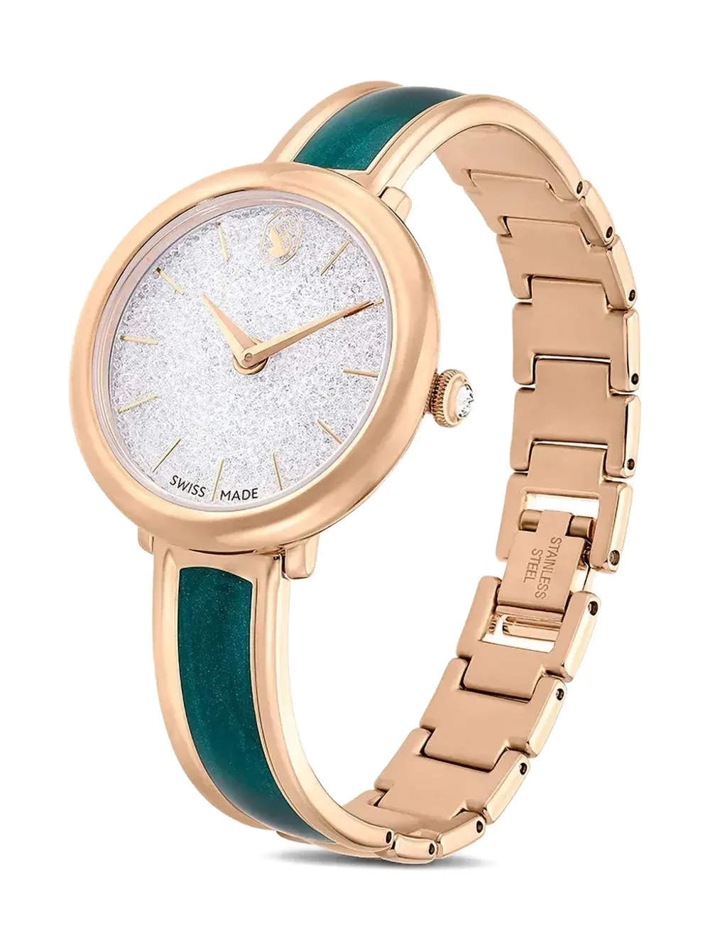 Swarovski Crystalline Bangle Watch In Gold