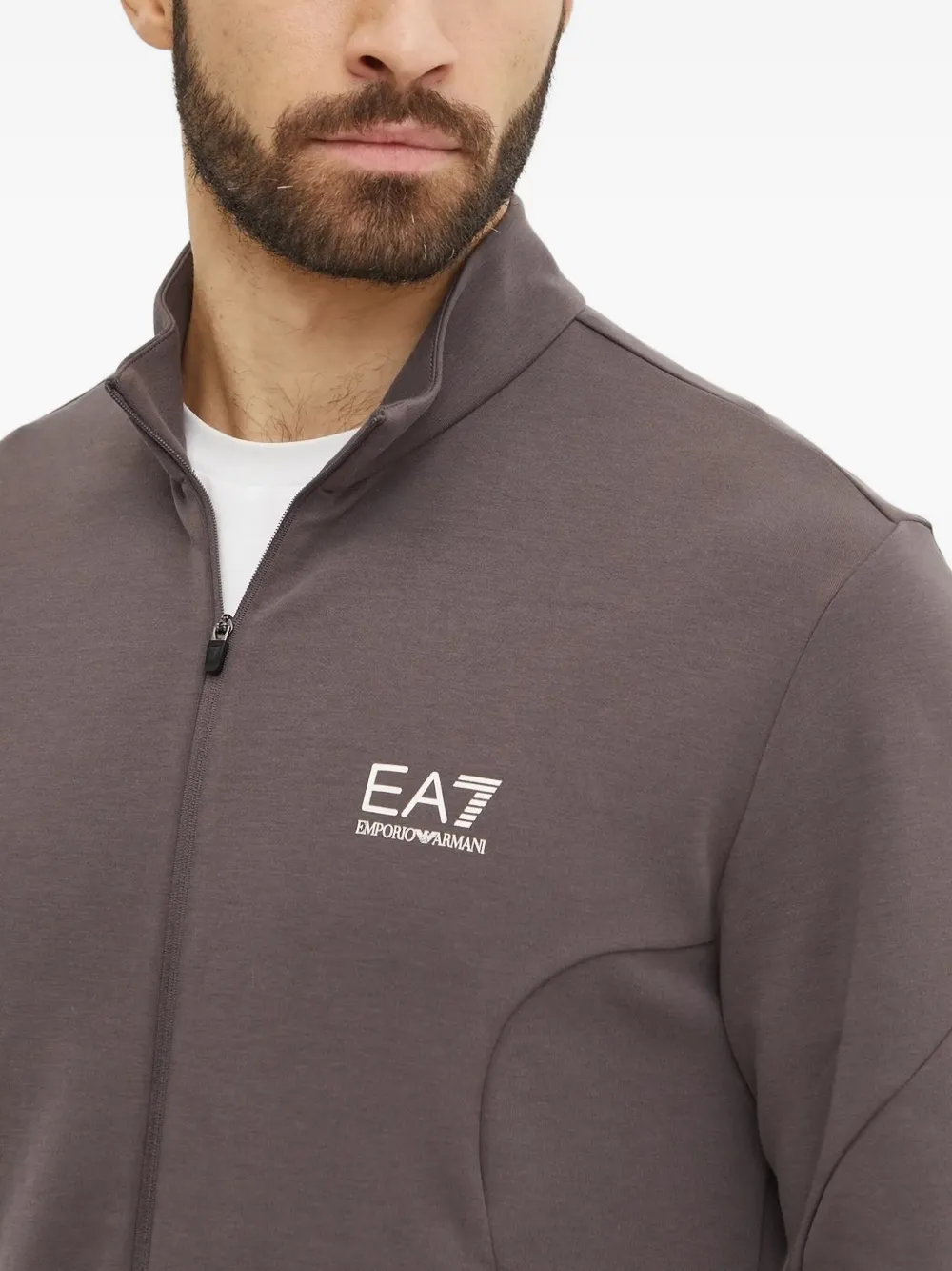 Ea7 Emporio Armani logo-print zip-up tracksuit Bruin