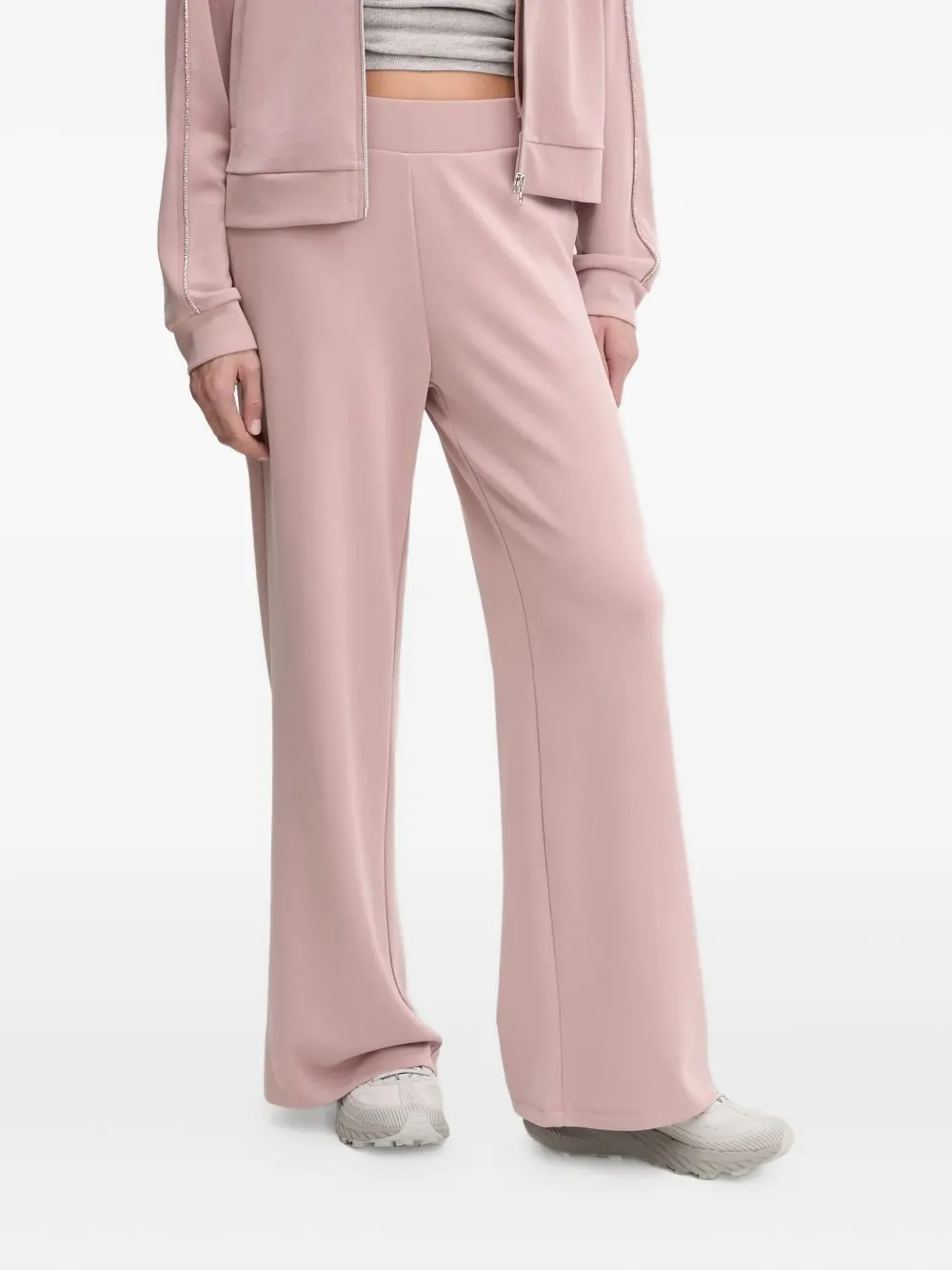 Ea7 Emporio Armani rhinestone-trimmed hooded tracksuit set - Roze