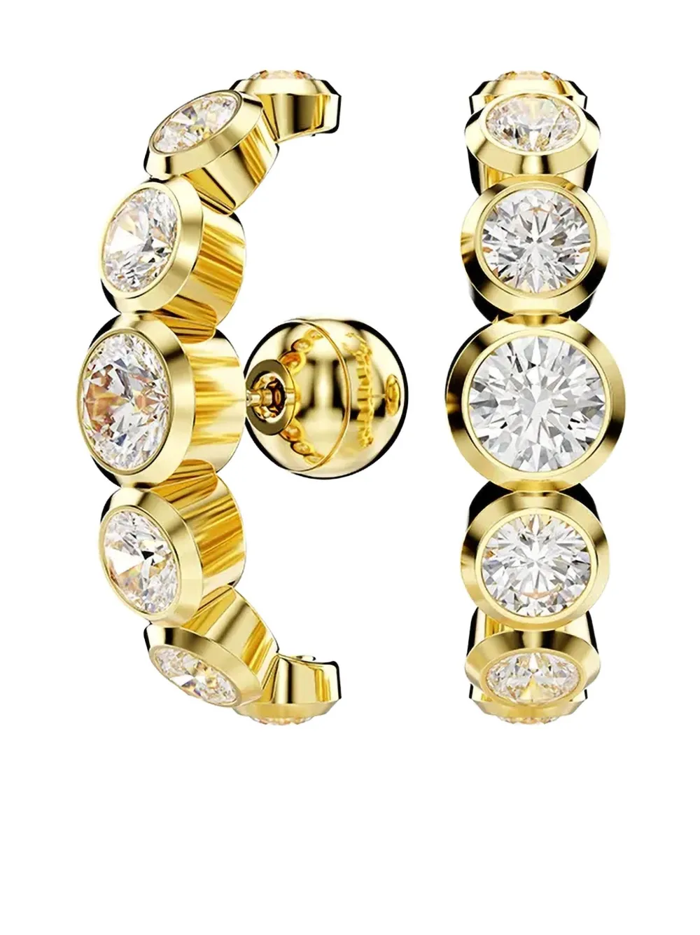 Swarovski Imber Round-cut Gold Plated Earrings Set In Gold