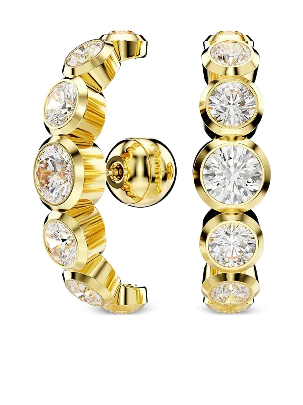 Swarovski Imber gouden oorbellen met ronde steen