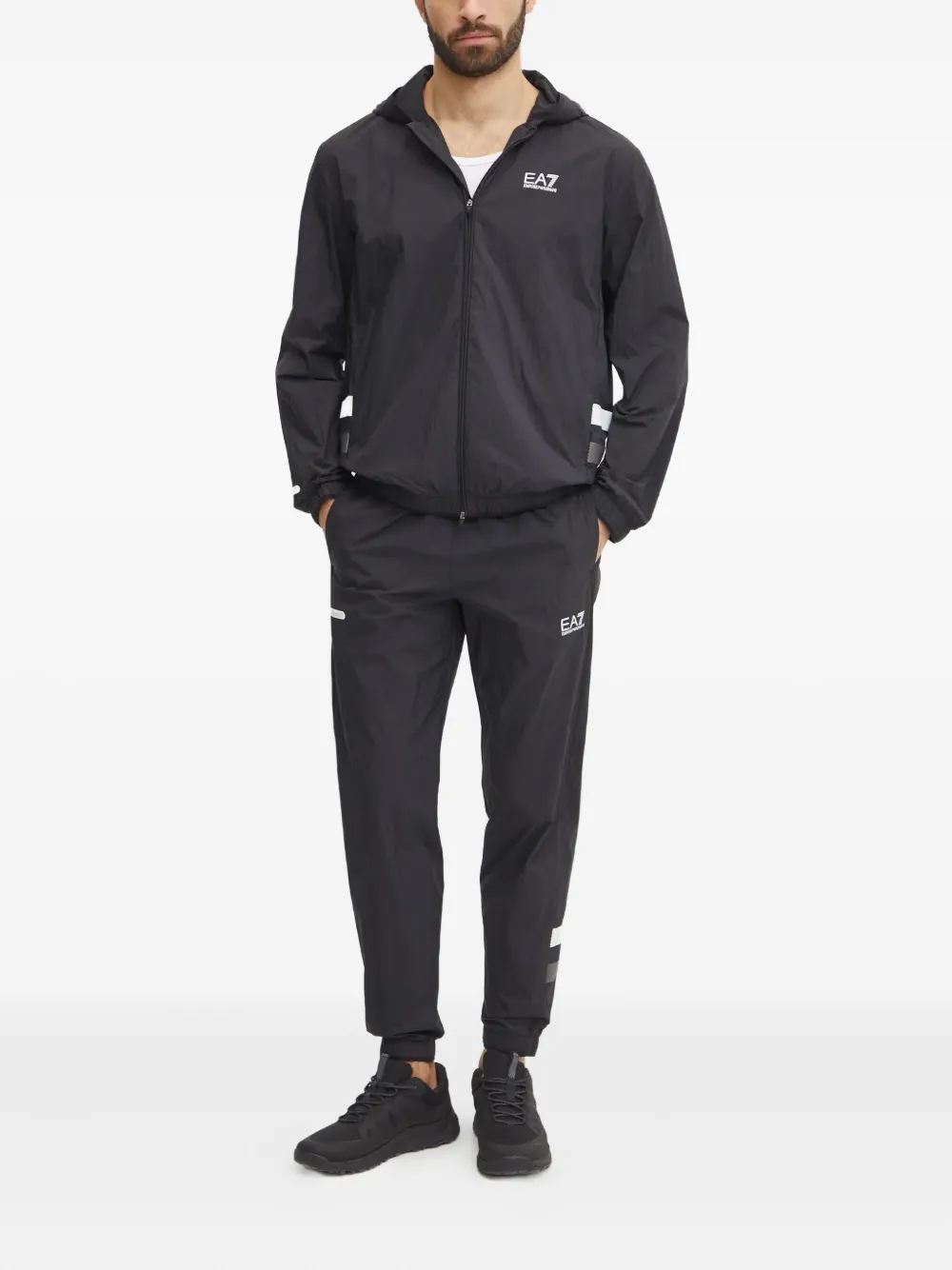 Ea7 Emporio Armani Trainingspak met logoprint - Zwart