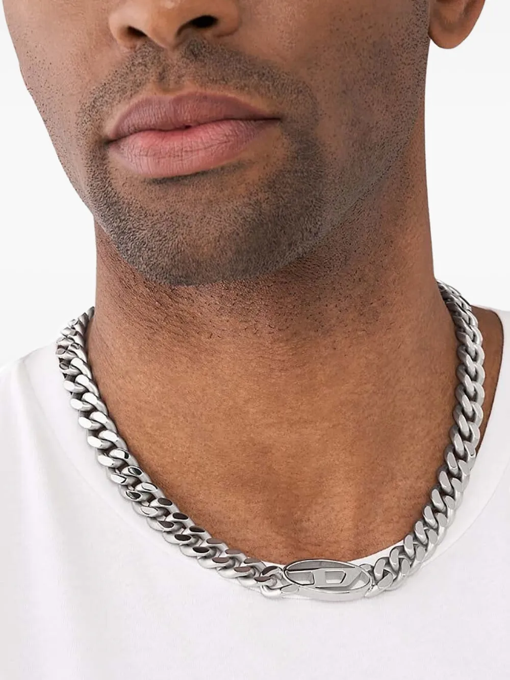 Diesel gargantilla ovalada con logo D | plateado | Image 1
