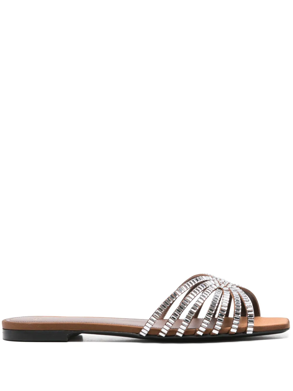 Alevì rhinestone-embellished slides Brown