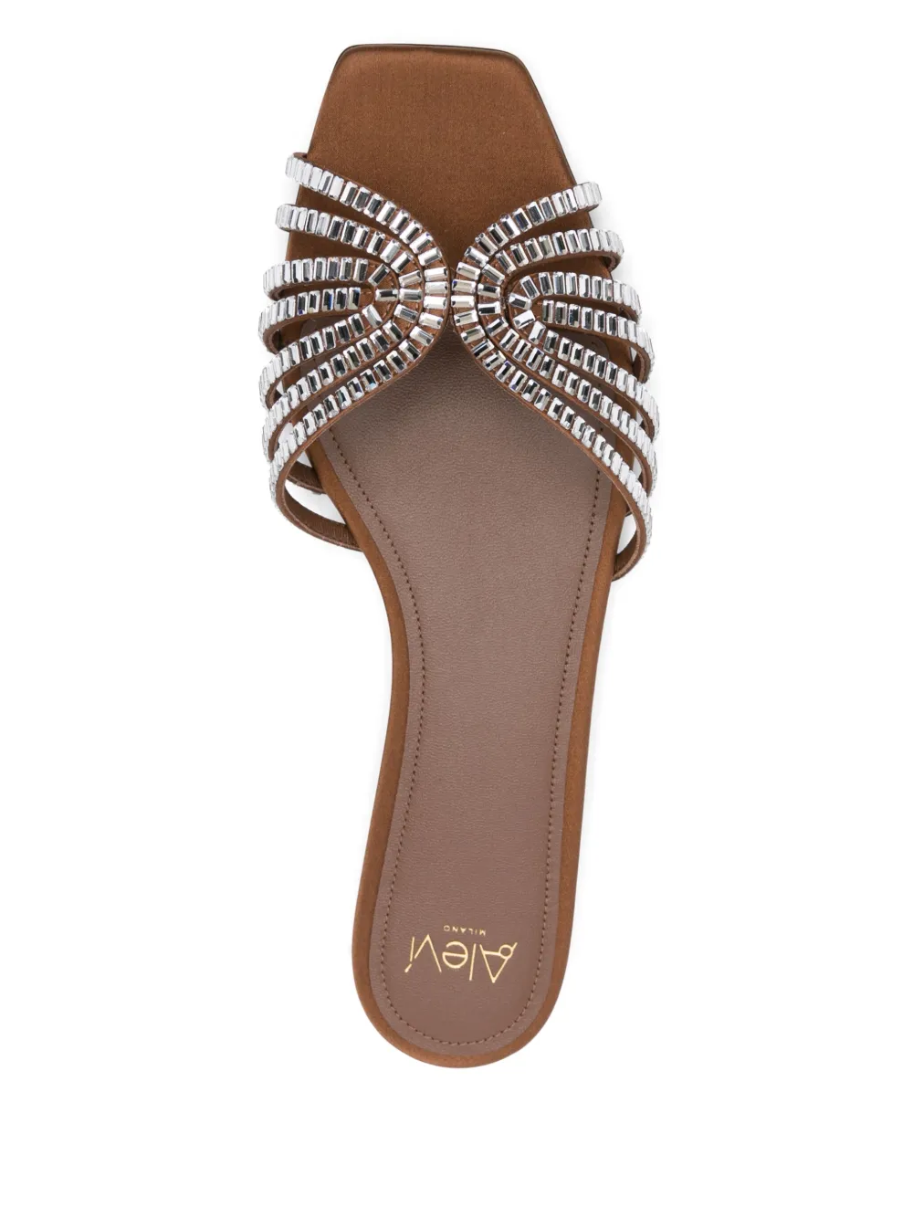 Alevì rhinestone-embellished slides Brown