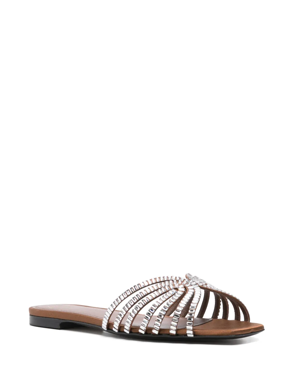 Alevì rhinestone-embellished slides Brown