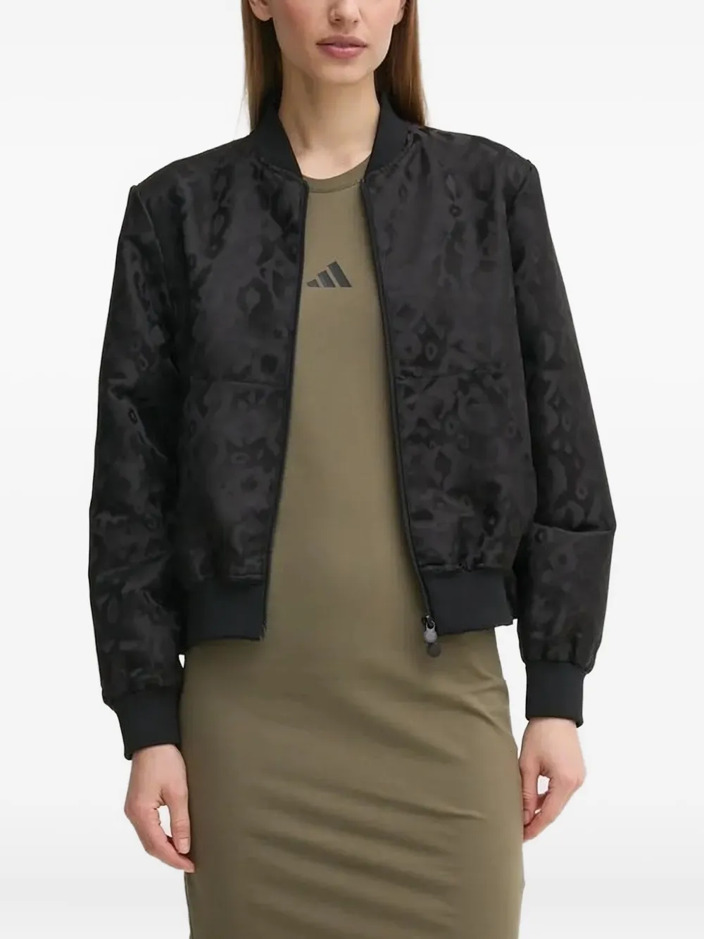 Ea7 Emporio Armani Bomberjack met luipaardprint Zwart