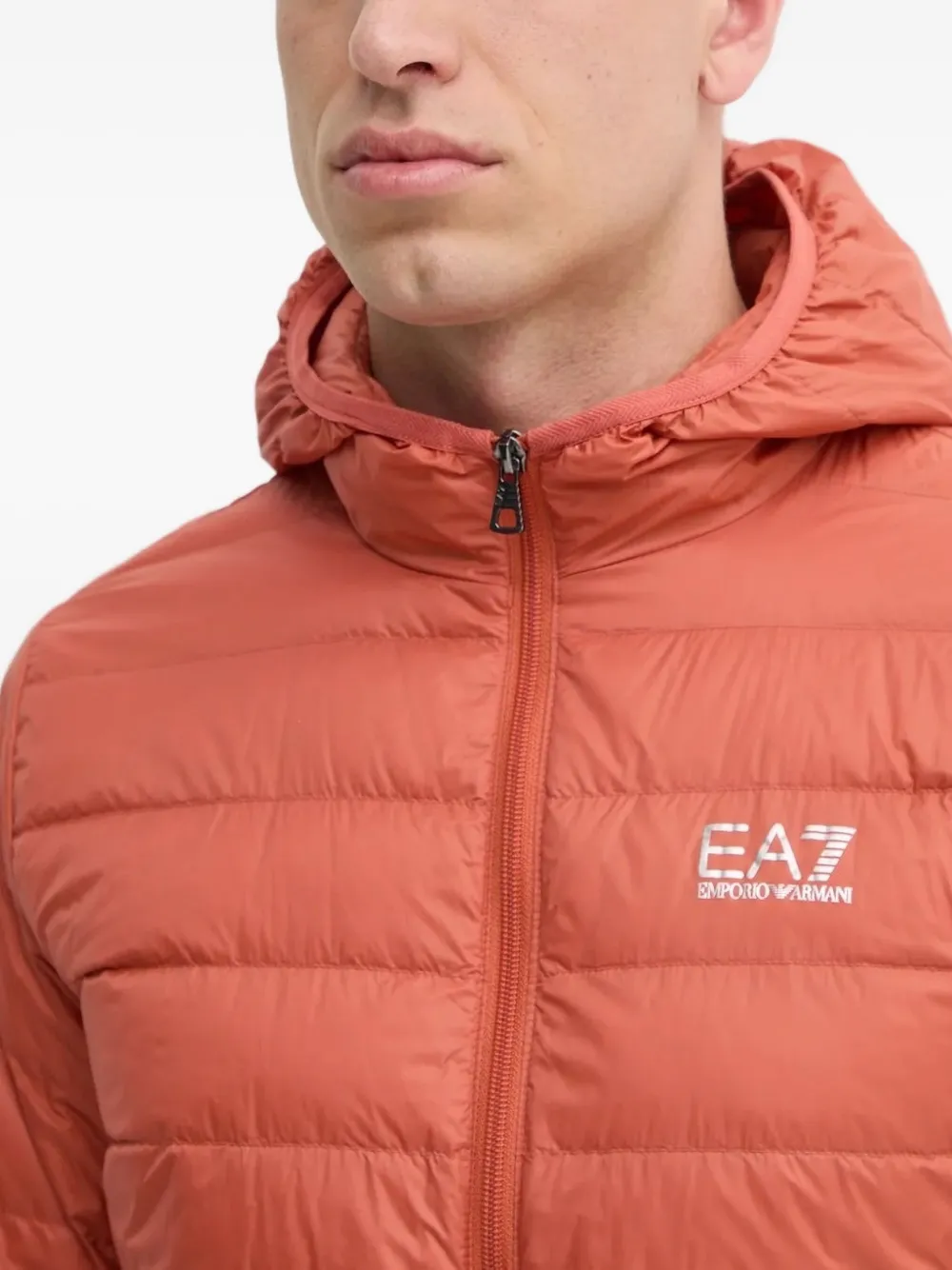 Ea7 Emporio Armani Gevoerd jack met capuchon Oranje
