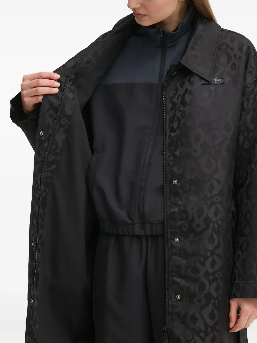 Ea7 Emporio Armani Jas met luipaardprint Zwart
