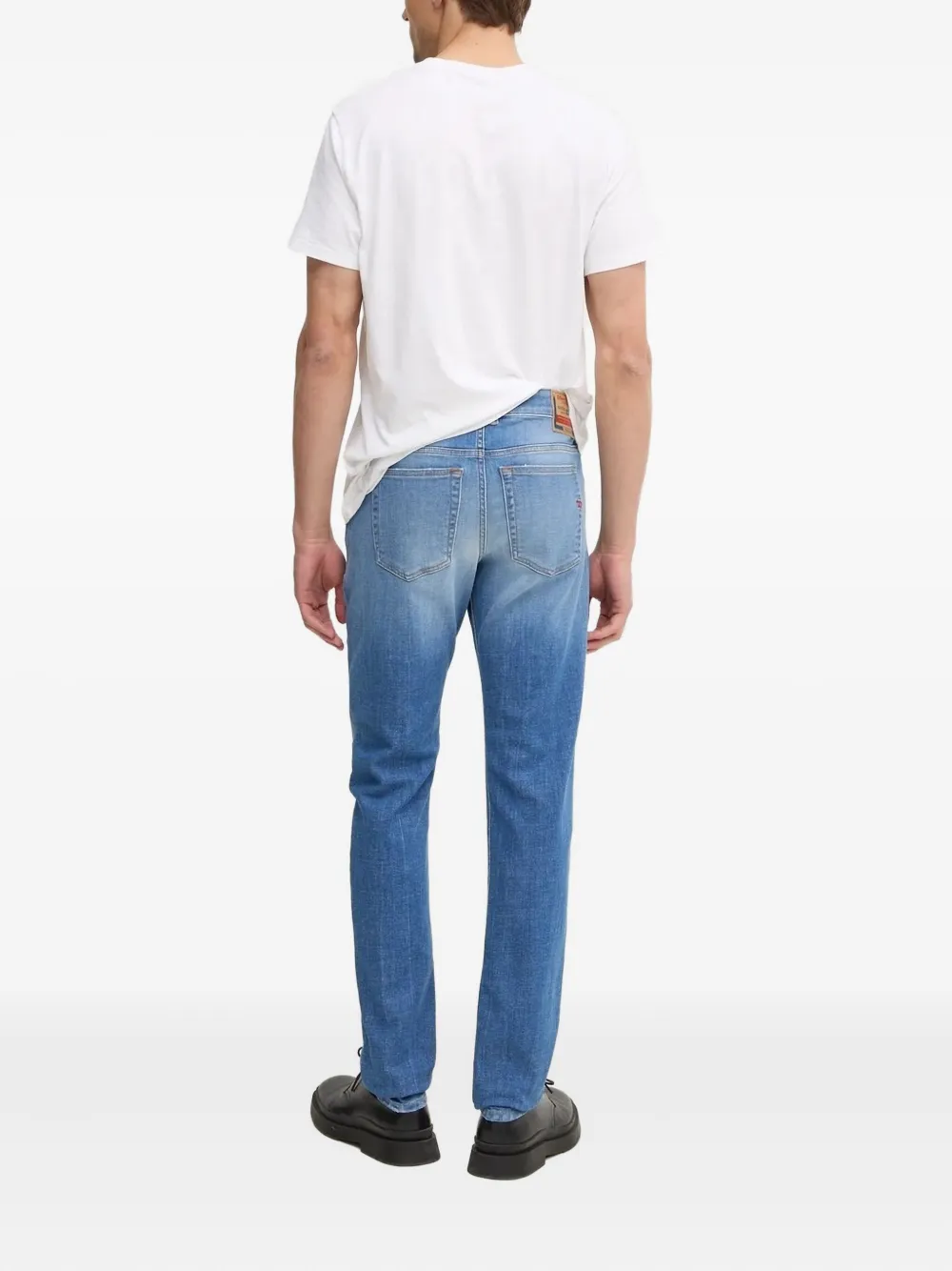 Diesel Logo-plaque Cotton Jeans In Blue