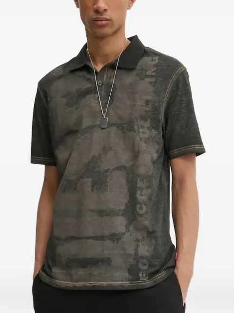 Diesel logo-print contrast-stitch polo shirt
