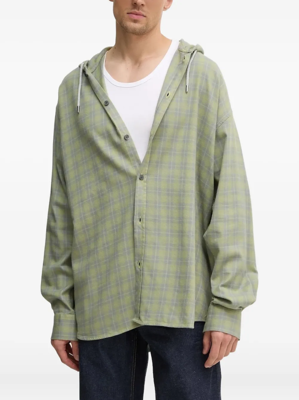 Diesel チェック フーデッドシャツ - グリーン Diesel チェック フーデッドシャツ - グリーン