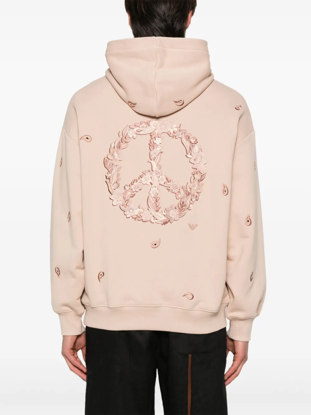 Emporio Armani Hoodie met geborduurd vredesteken Roze