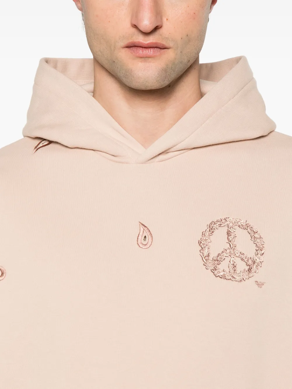 Emporio Armani Hoodie met geborduurd vredesteken Roze