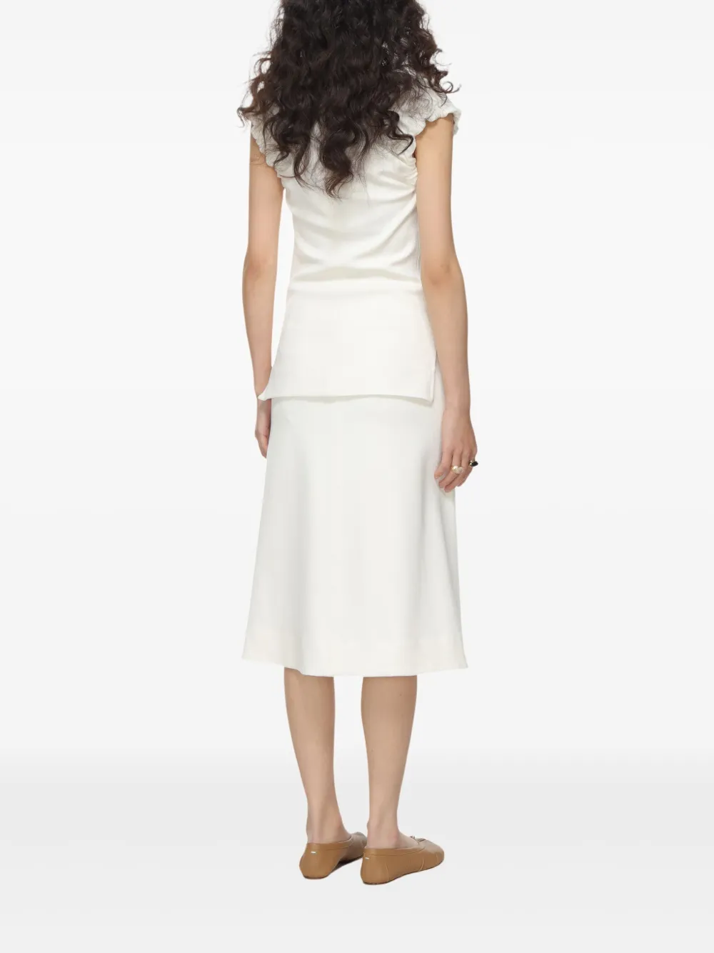 Jil Sander Gathered Blouse In 白色