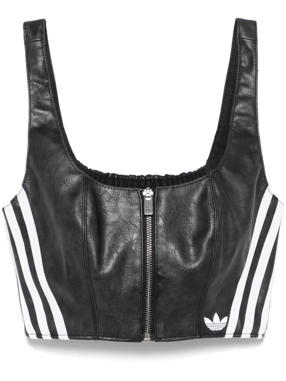 adidas Top in pelle sintetica - Nero