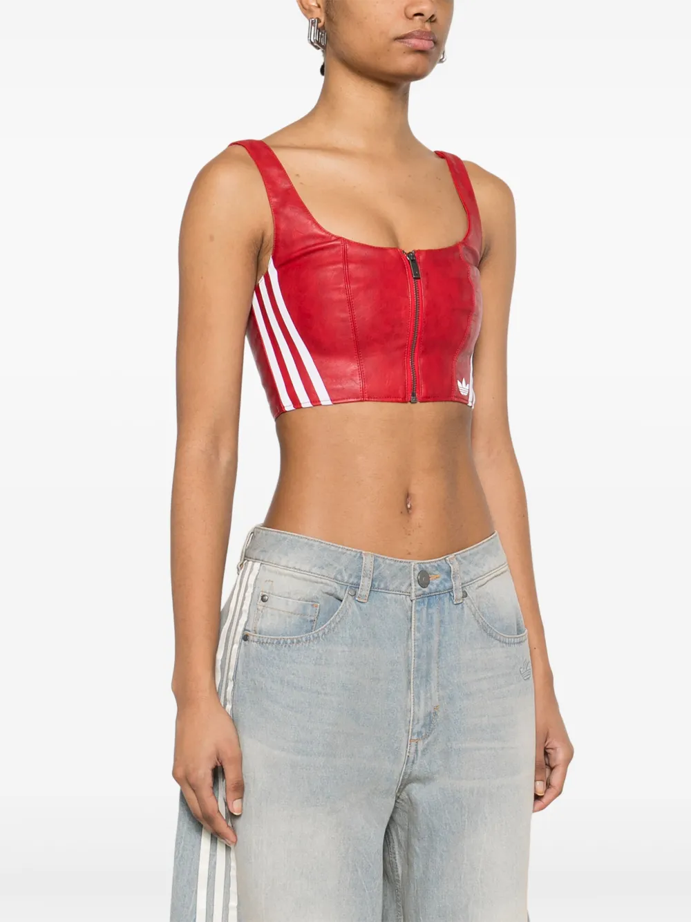 adidas Tanktop van imitatieleer Rood