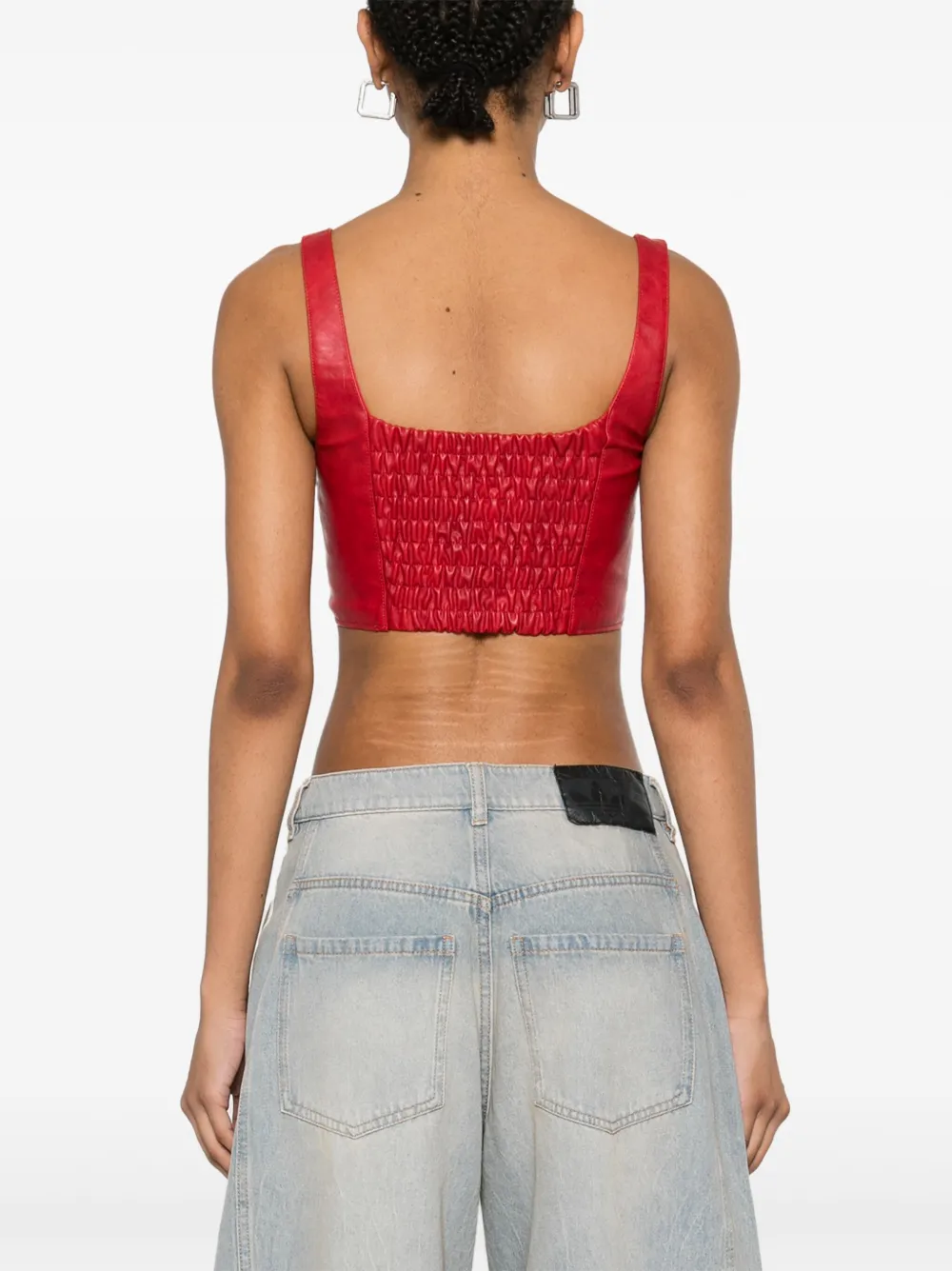 adidas Tanktop van imitatieleer Rood