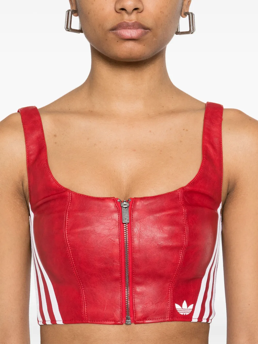 adidas Tanktop van imitatieleer Rood