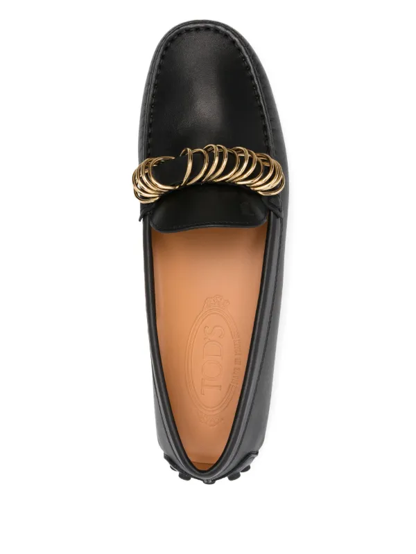 Tod's リングトリム ローファー | ブラック | FARFETCH JP