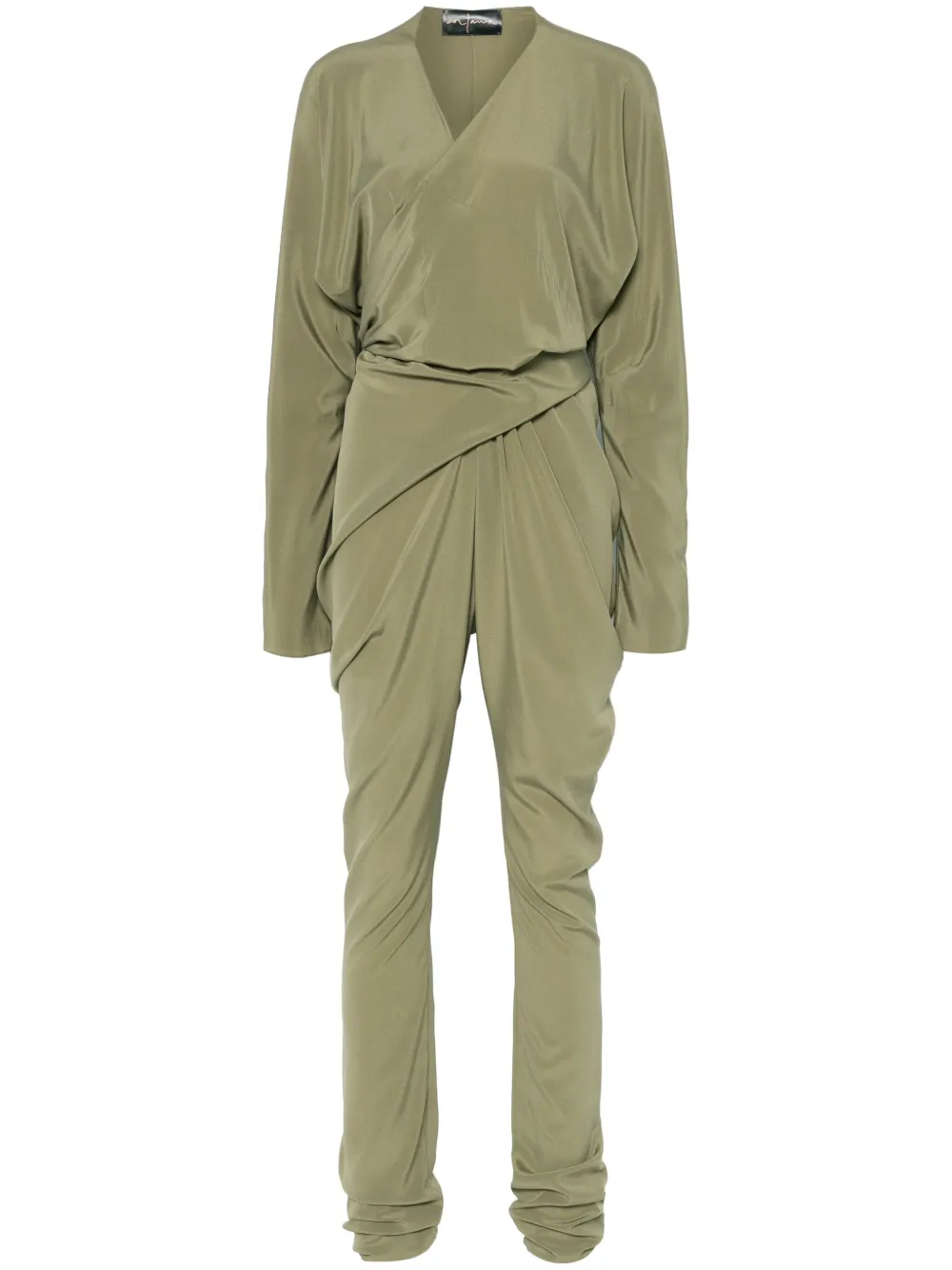 Cortana Serp Silk Jumpsuit In Green