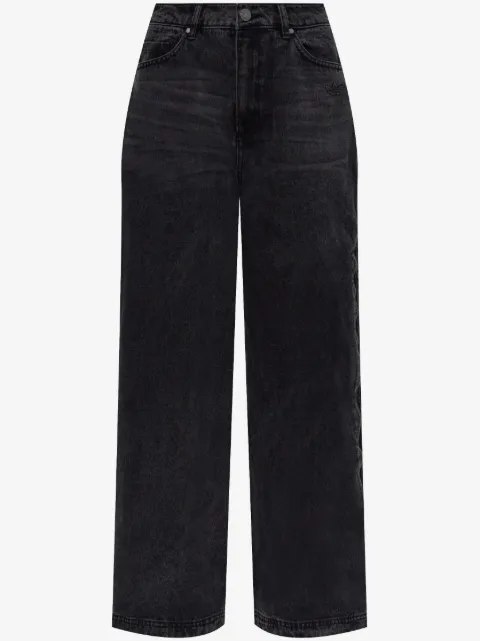 adidas zip-detail wide-leg jeans