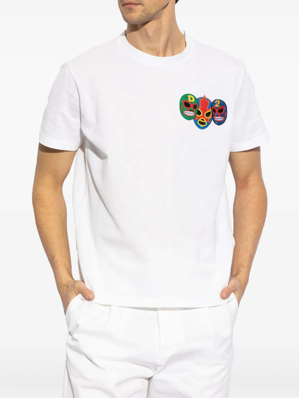 DSQUARED2 T-shirt met patch-applicatie Wit