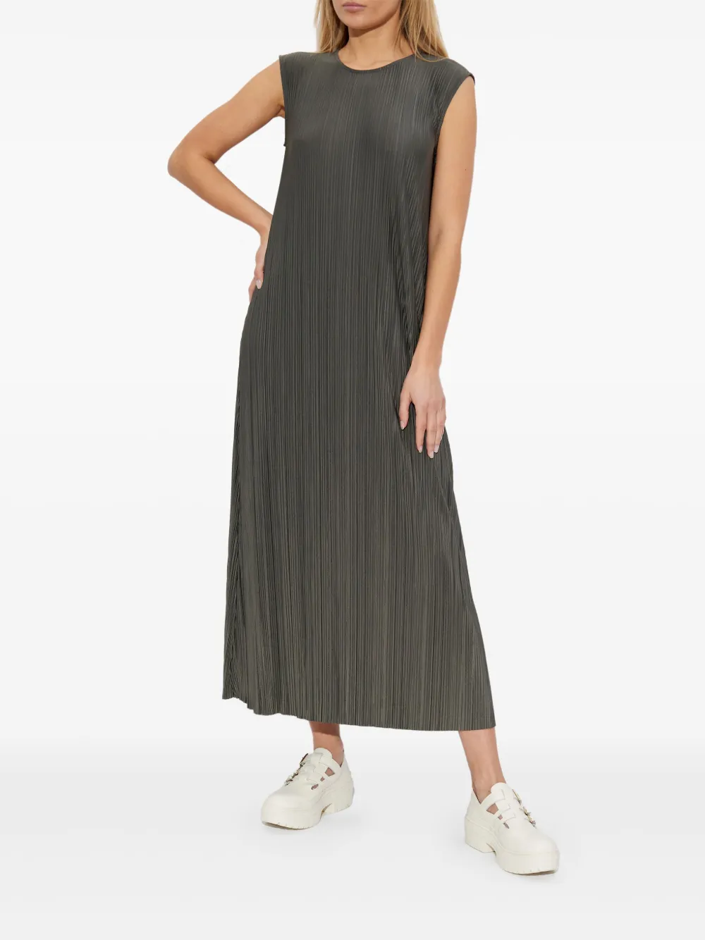 SAMSOE SAMSOE pleated midi dress - Groen