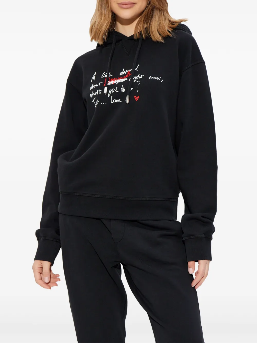 DSQUARED2 Hoodie met logoprint Zwart