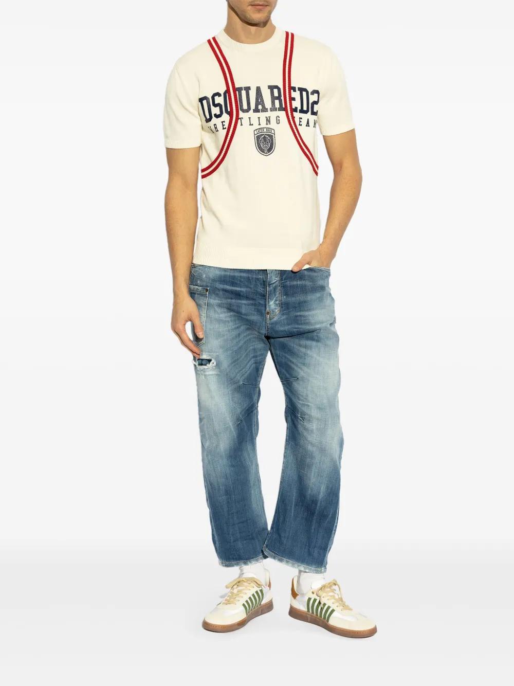 DSQUARED2 logo-print T-shirt - Beige