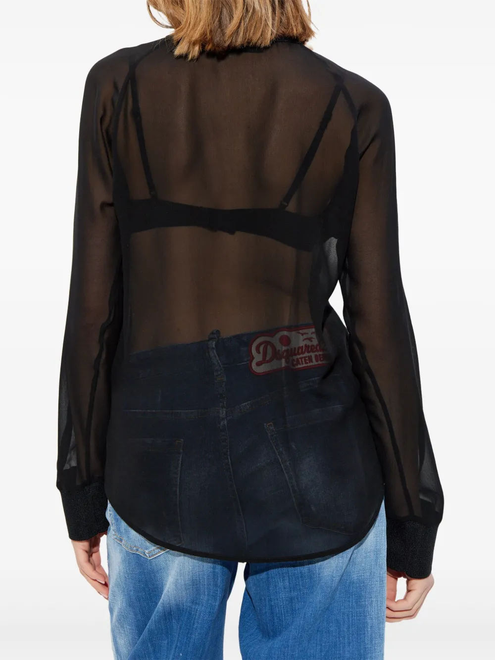 DSQUARED2 Blouse met logoplakkaat Zwart