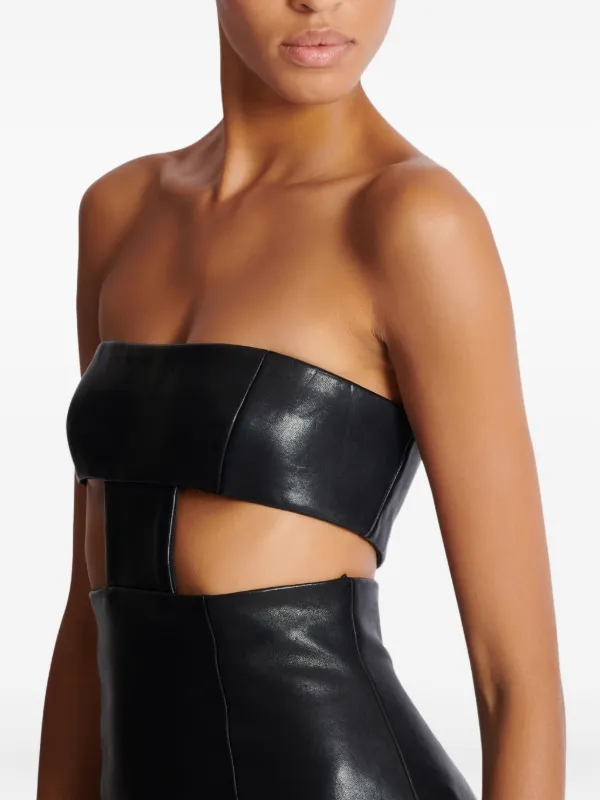 Balmain ストラップレス レザーミニドレス | ブラック | FARFETCH JP