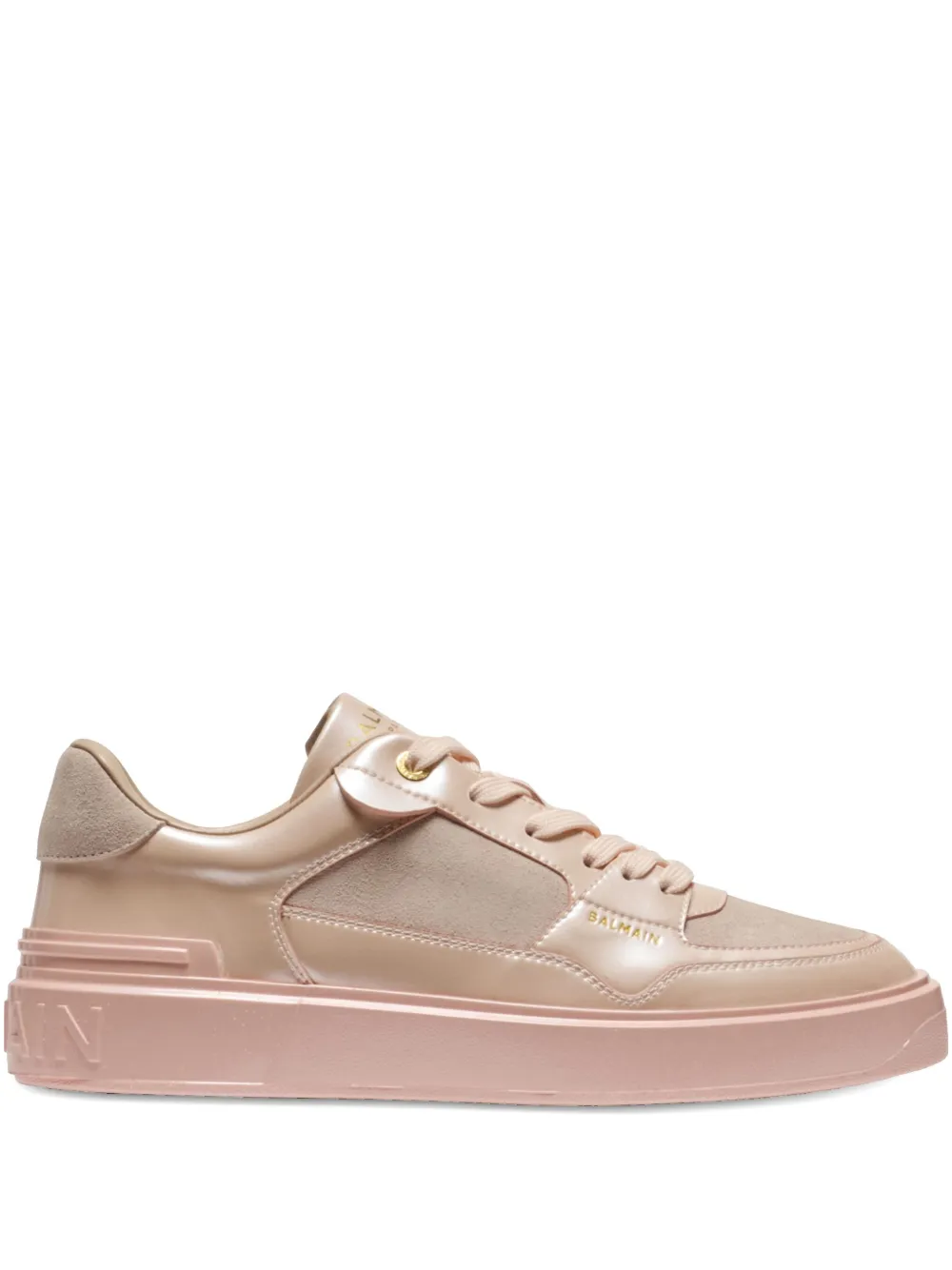 Balmain leather sneakers Pink