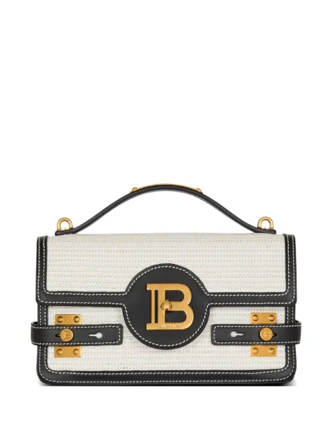 Balmain Raffia B-Buzz shoulder bag