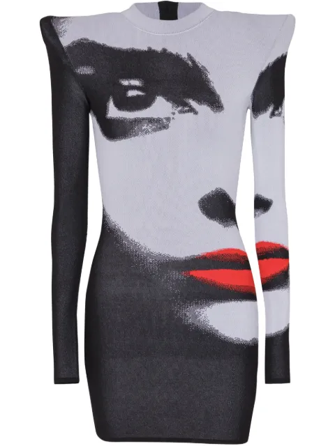 Balmain face-motif mini dress