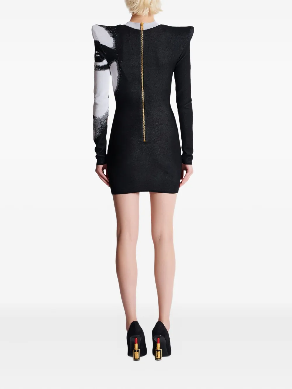 Balmain Mini-jurk met gezichtsprint Wit