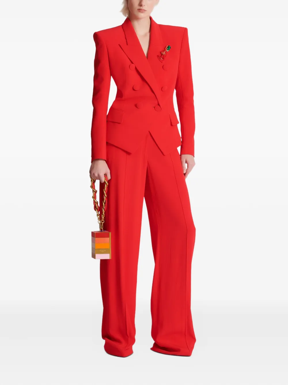 Balmain Blazer met dubbele rij knopen - Rood