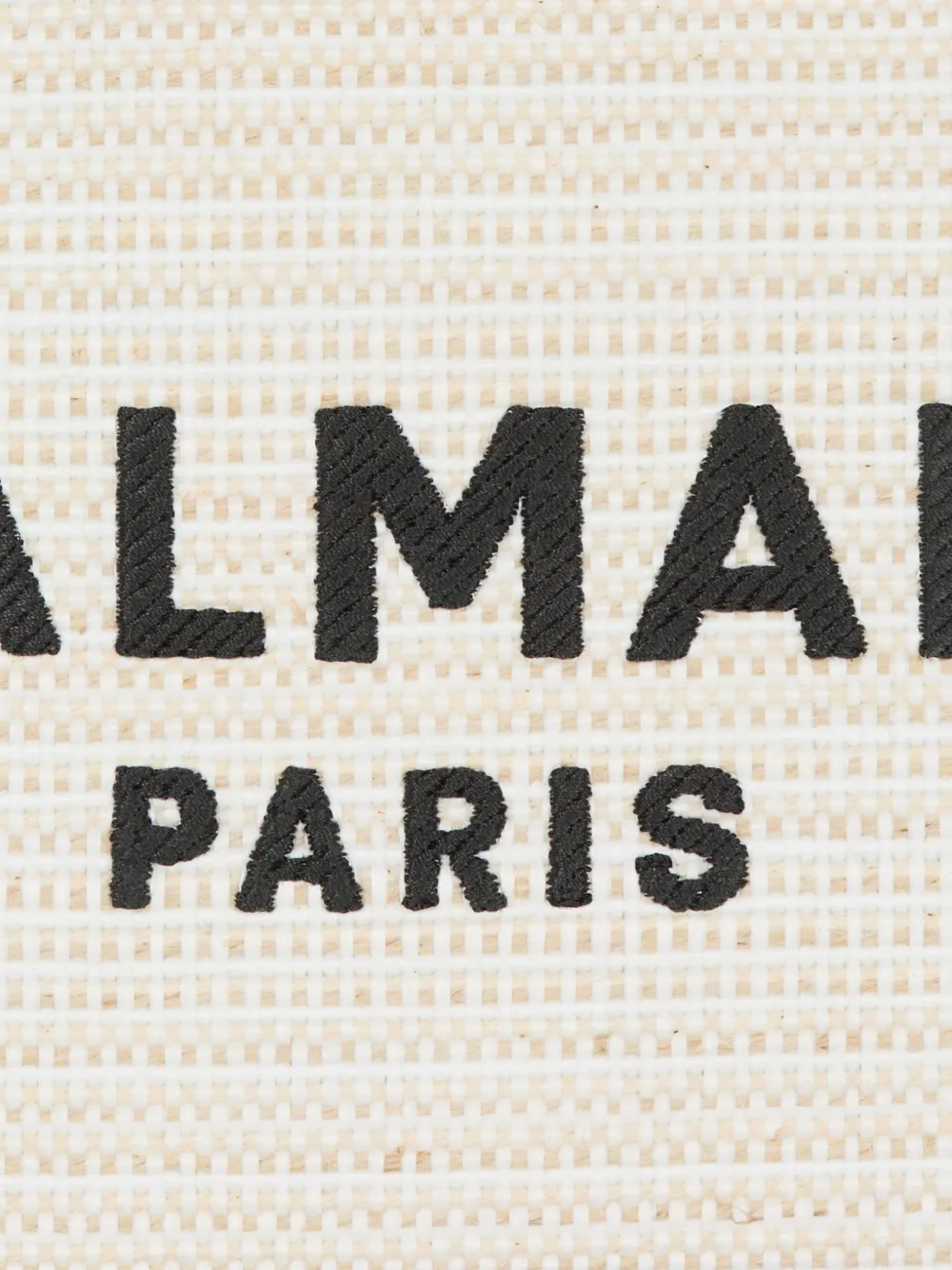 Balmain B-army Medium Shopper Tote Bag In Raffia And Leather In 灰色