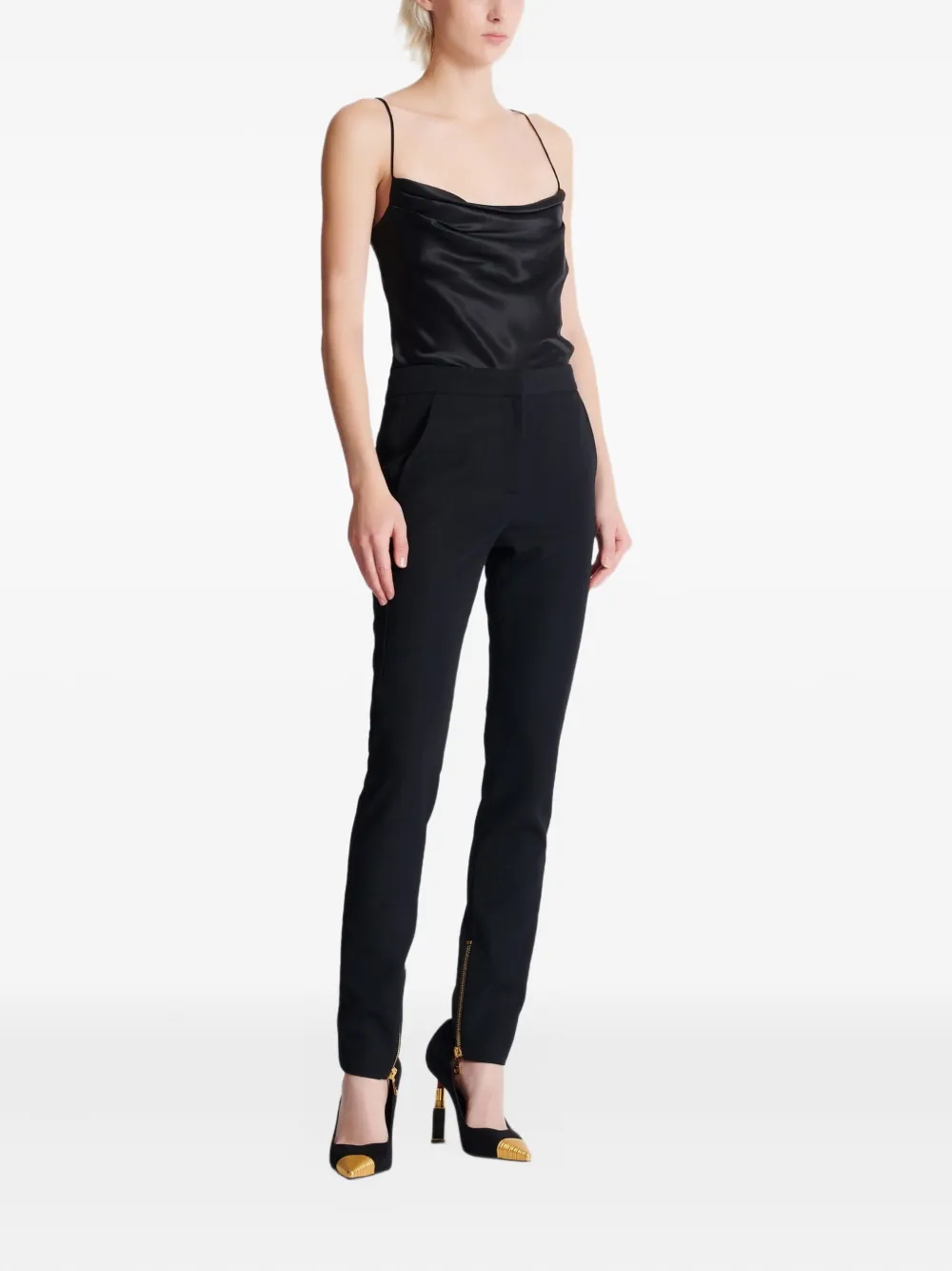 Balmain Slim-fit broek met rits Zwart