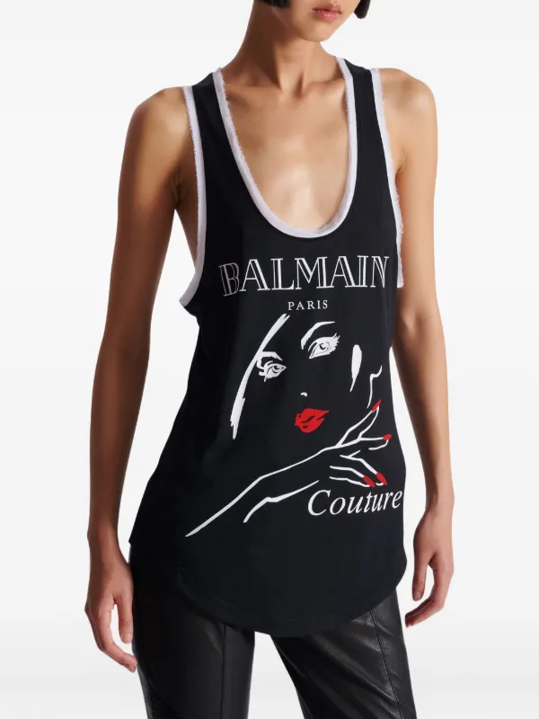 Balmain グラフィック タンクトップ | ブラック | FARFETCH JP