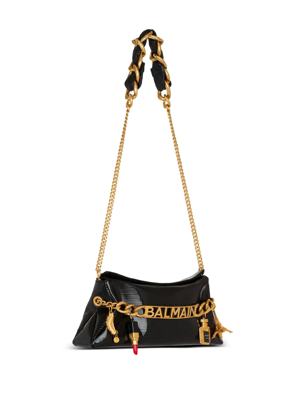 Balmain Clutch Soft in pelle con motivo a righe 1945 | Image 7