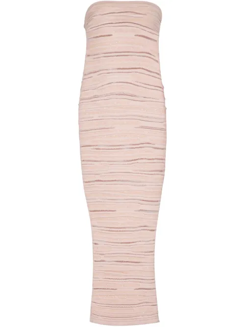 Robe bustier en maille à coupe mi-longue - Balmain - Modalova