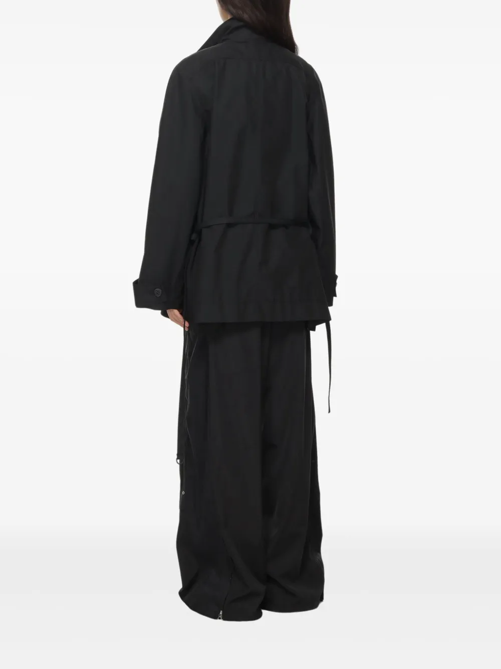 Low Classic Trenchcoat met gewikkeld design Zwart