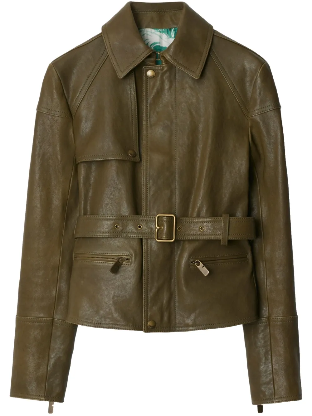 Burberry Leren jack Groen