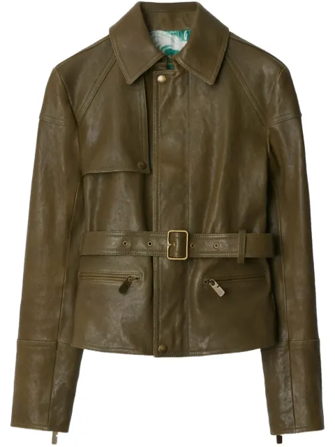 Burberry belted leather jacket