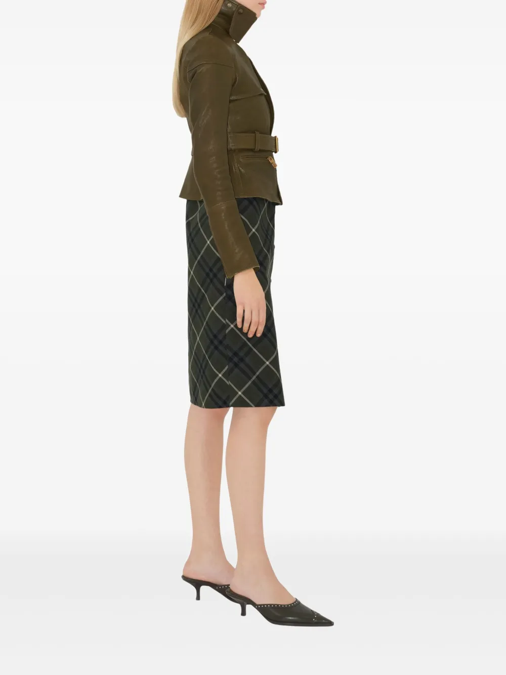 Burberry Leren jack Groen