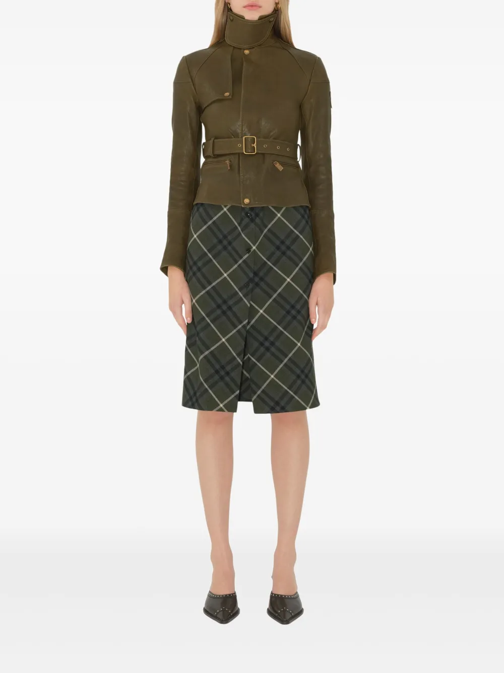 Burberry Leren jack Groen