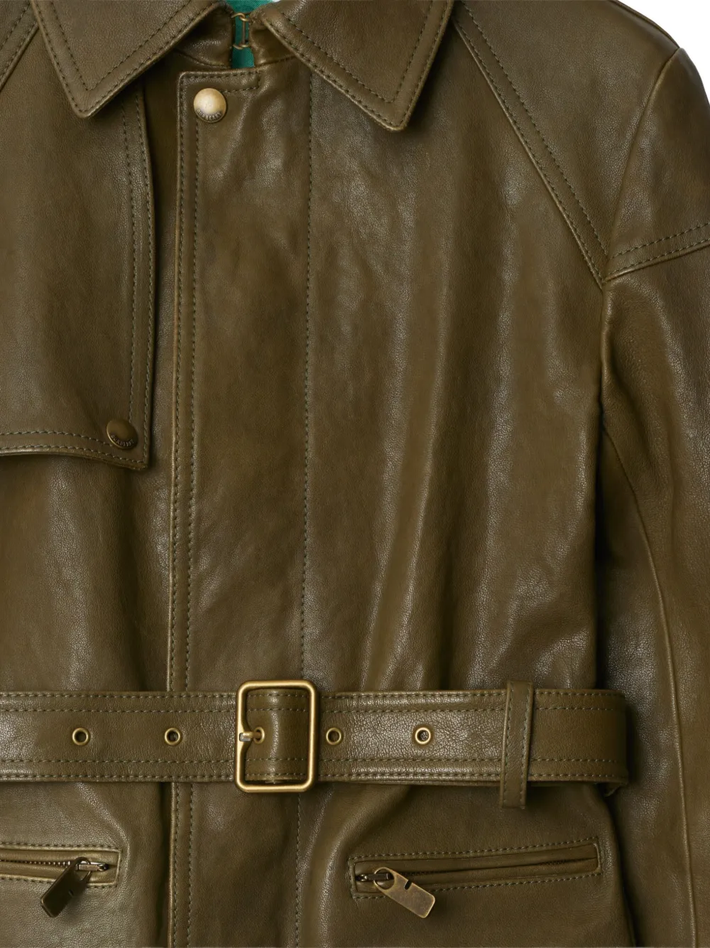 Burberry Leren jack Groen